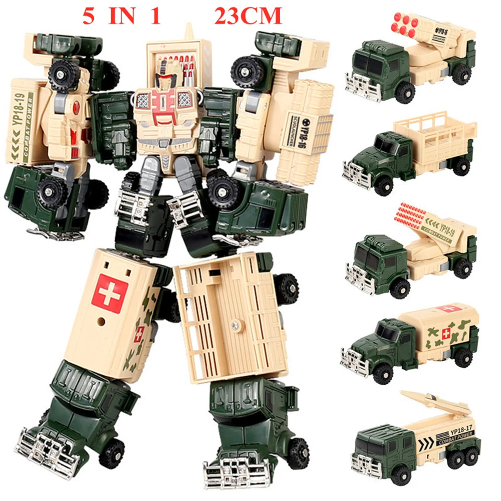 

Transformation 5 IN 1 Military Car Toys Bruticus Figure Robot Deformation Action Figure Engineering Vehicle Model Kid Adult Gift