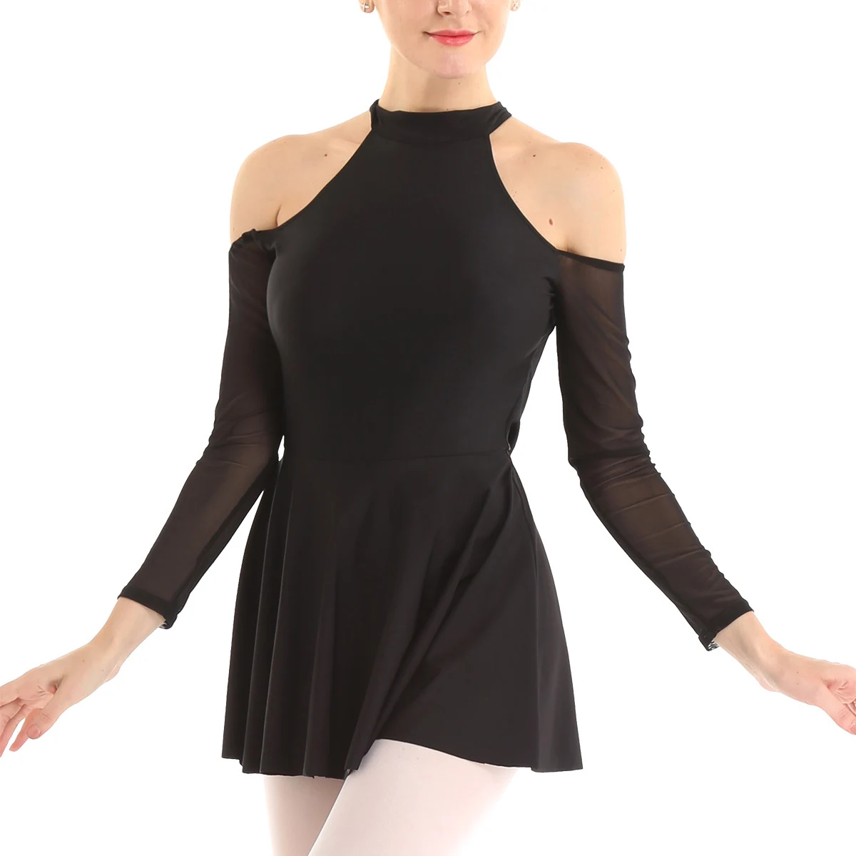 Балетное трико для женщин балерина гимнастическое платье с высокой горловиной