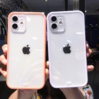 shockproof bumper clear frame phone case for iphone 13 pro max 12 11 x xr xs 7 8 plus se 2020 simple transparent soft tpu cover