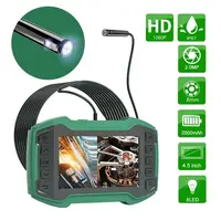 8mm Dual Lens Endoscope Camera 8 LED 1080P 4.5" Screen Video Borescope for Car Sewer Pipe Inspection