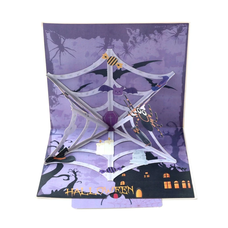 Новая 3D открытка на Хэллоуин с конвертом поздравительная фокусом или