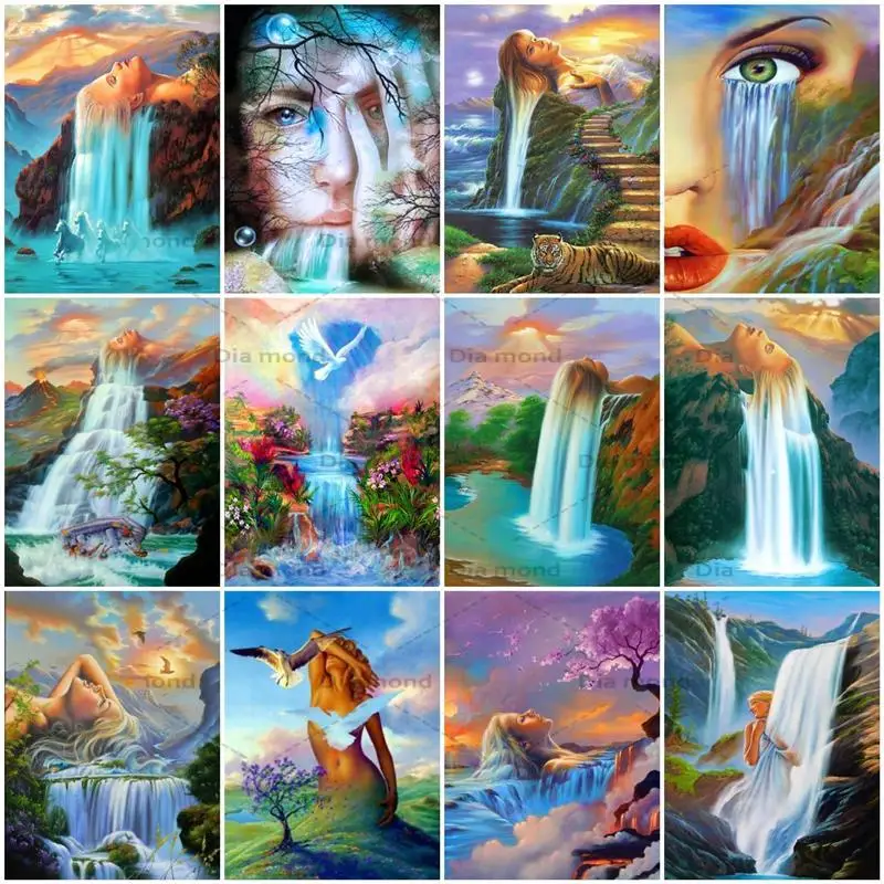 

Алмазная живопись 5D водопад вышивка Стразы Алмазная вышивка сексуальный женский Пейзаж Вышивка крестиком украшение для дома