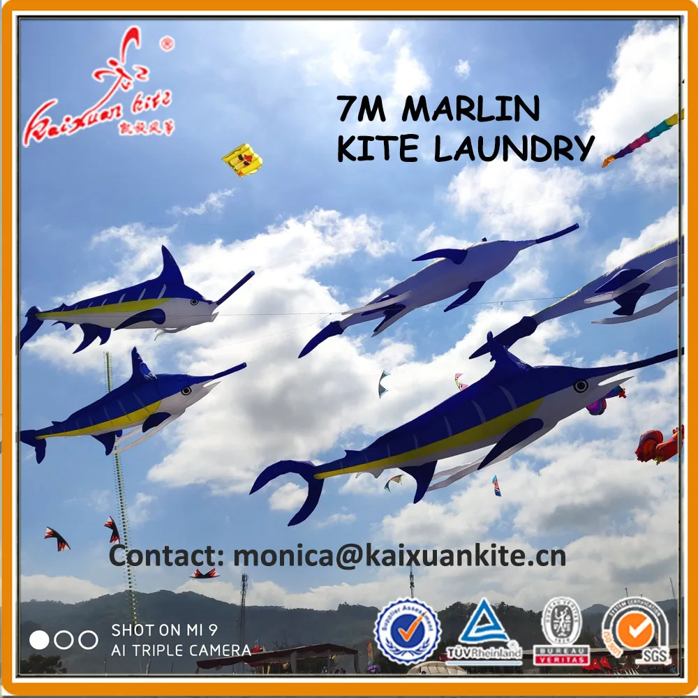 Синий Marlin Line прачечная, надувной воздушный змей для шоу от Weifang Kaixuan kite factory