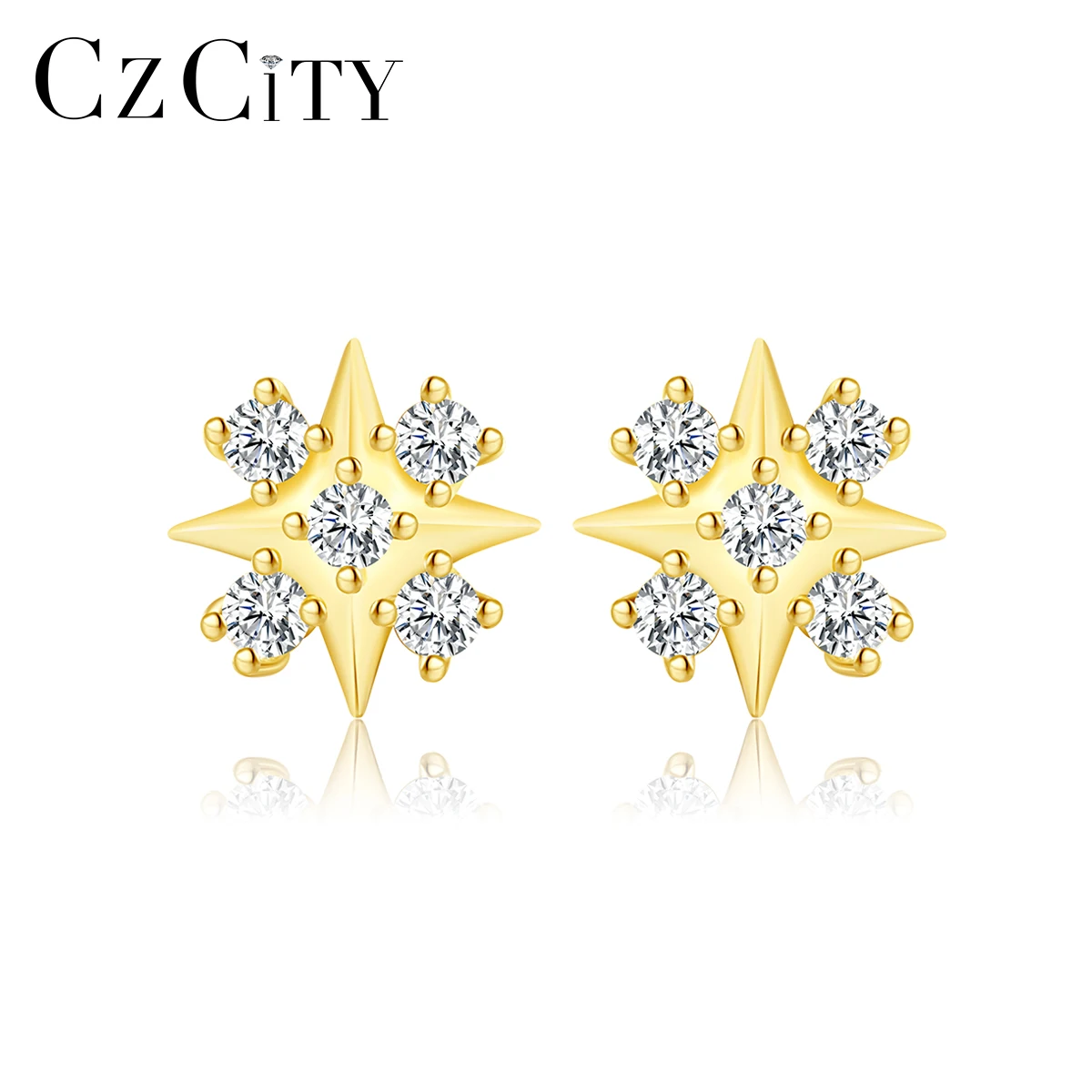 

Женские серьги-гвоздики из серебра 925 пробы с фианитом