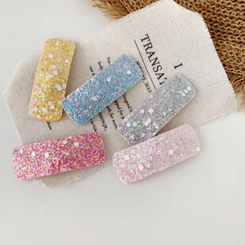 Блестящие заколки для волос с блестками девочек милые карамельных цветов