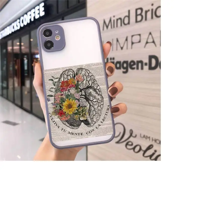 

Human anatomy organ newspaper Phone Case Matte Transparent for iPhone 7 8 11 12 s mini pro X XS XR MAX Plus cover funda