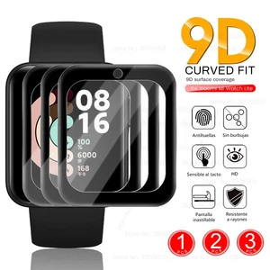 1 2 3 pcs 9d fiber protective glass for xiaomi mi watch lite smartwatch lcd screen protector films cover redmi watch accessories free global shipping