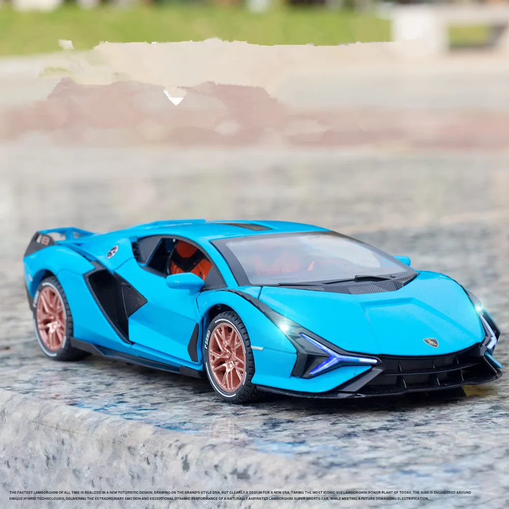 

1/24 FKP37 Sports Car Model Toy Alloy Die Cast Sound Light Pull Back Collection Supercar Toys Vehicle For Decoration Gifts 017