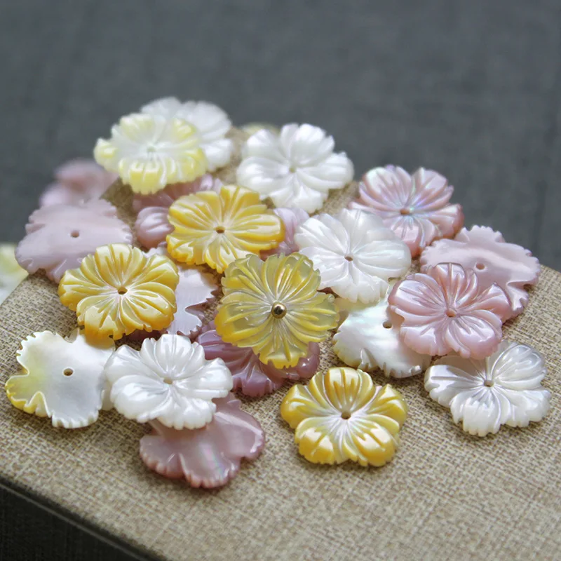 5 звёзд натуральная раковина Розовая/желтая/белая пять лепестков Цветочные