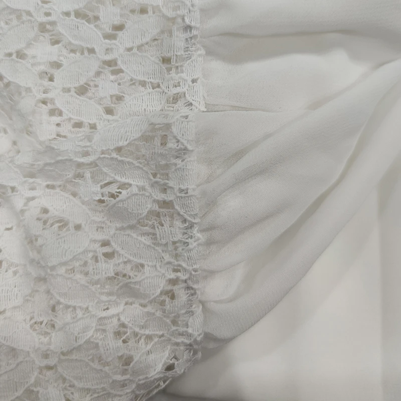 Платье женское кружевное с длинным рукавом V-образным вырезом кисточками в стиле