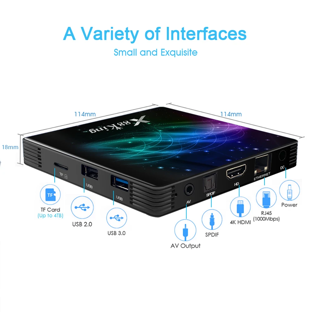 ТВ-приставка LEMADO Amlogic S922X Android 9 0 BT 5 4 Гб 128 ГБ 4K Youtube Netflix Google Voice Assistant X88 King TV Box |