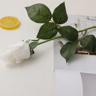 white 2 шт., настоящая на ощупь, латексная Роза, на ощупь, войлок, имитация для дома, свадьбы, Декоративные Искусственные Силиконовые розы, букет цветов - Цвет: white