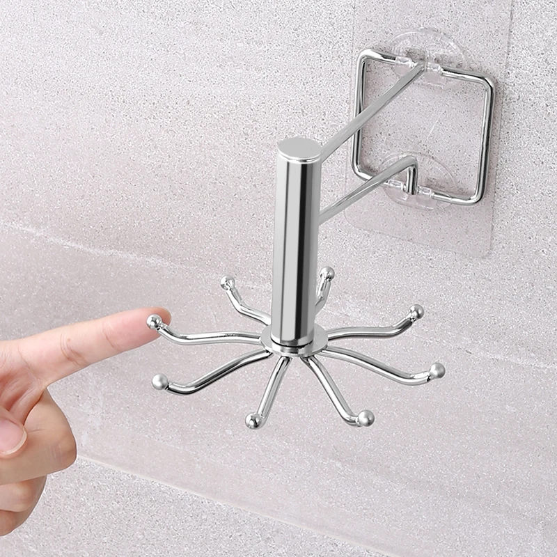metal kitchen hook cabinet towel hanger spatula spoon rack 360 degrees rotated bathroom kitchen utensils storage organizer hooks free global shipping