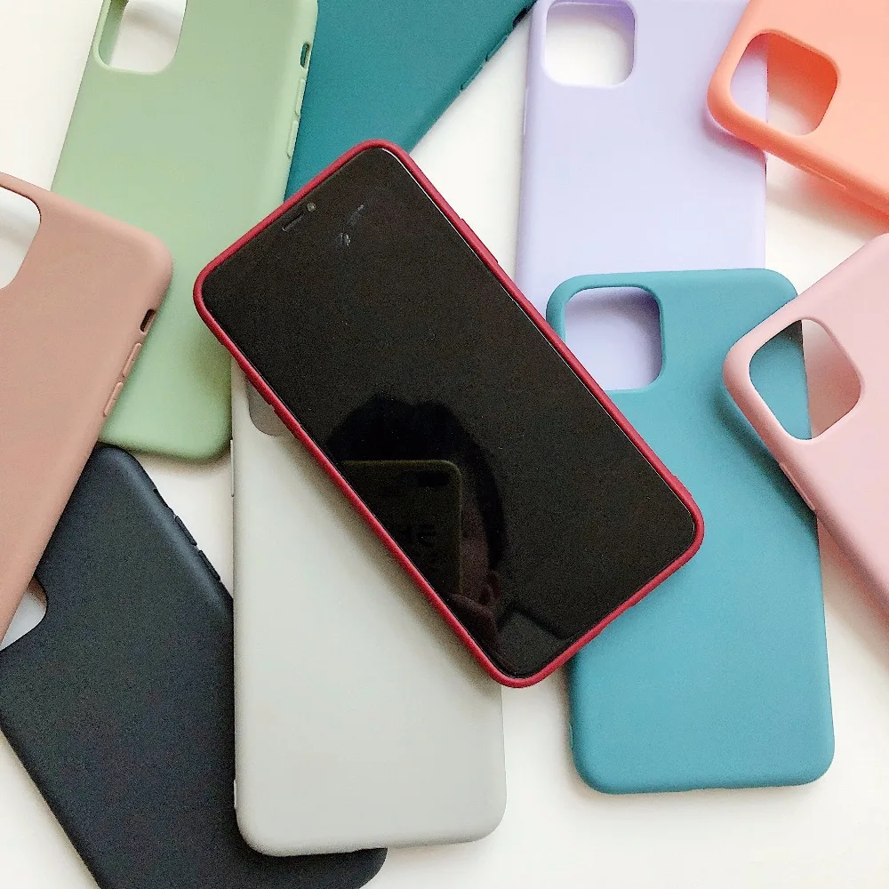 Сплошной Цветной силиконовый чехол s для iphone XR X XS Max 6 6S 7 8 Plus 11 11Pro Max милый карамельный цвет мягкий простой Модный чехол для телефона новинка