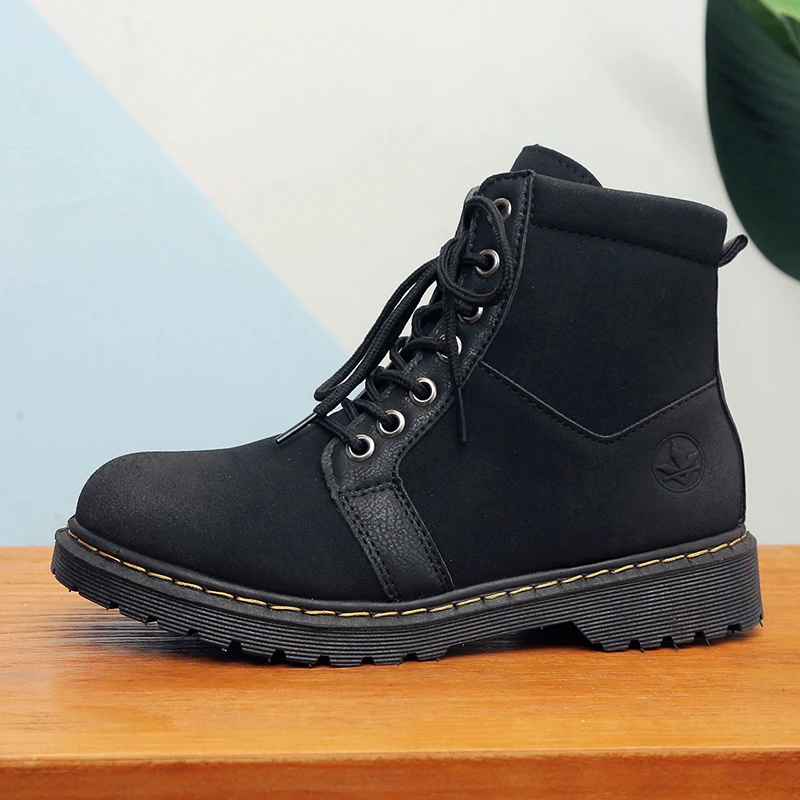 FUJIN/брендовые женские ботильоны с плюшевым мехом Женская обувь на шнуровке из