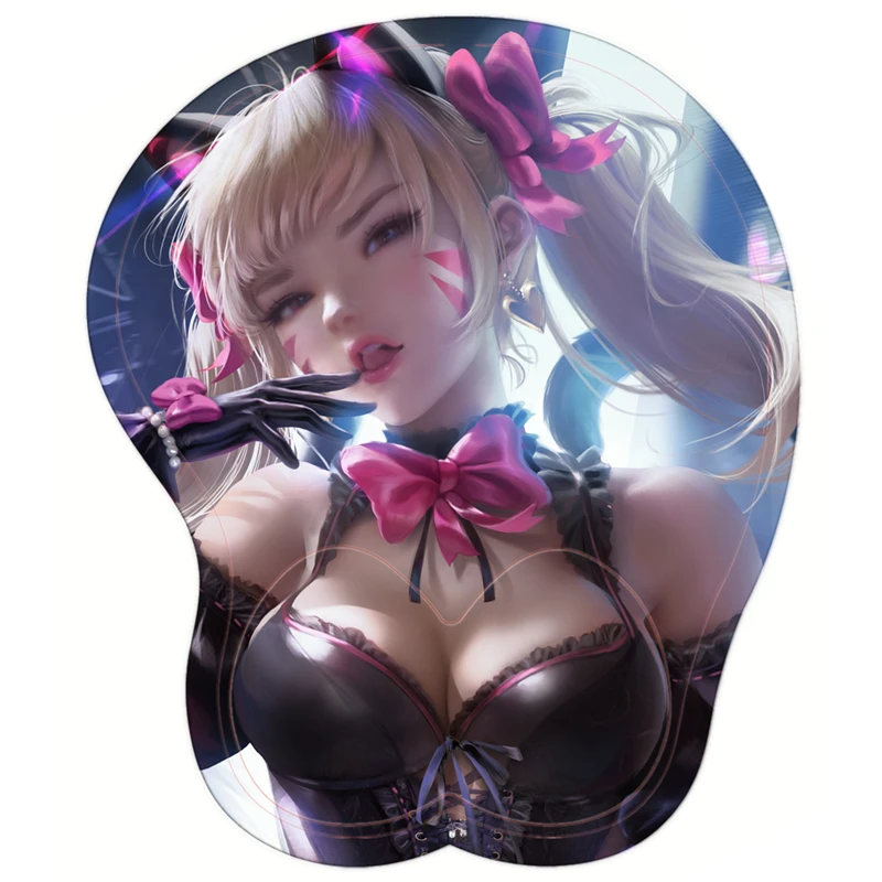 

Stormpike 3D Mouse Pad Gaming Overwatch Sexy Girl D.Va with Wrist Rest Soft Silicone Anime Girl Big Oppai Mouse Pad Mat