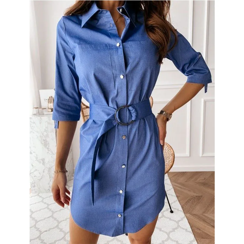 

Abito donna Primavera e autunno 2022 nuovo temperamento femminile sexy scollo a v manica lunga Slim gonna corta moda Long Street