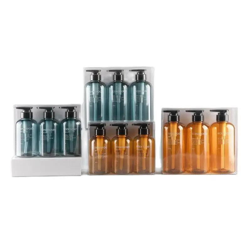 3Pcs/Set Soap Dispenser Bottle Shampoo Body Wash Flask Press Type Lotion Empty Bottle Large-capacity 300/500ML Bathroom Products