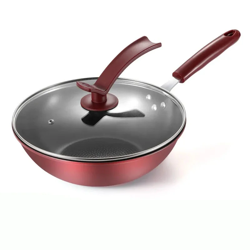 

Non-stick Wok Household Induction Cooker Gas Suitable Wok 26cm Small and Fume-less Multi-function Pan Pots and Pans Set Pan