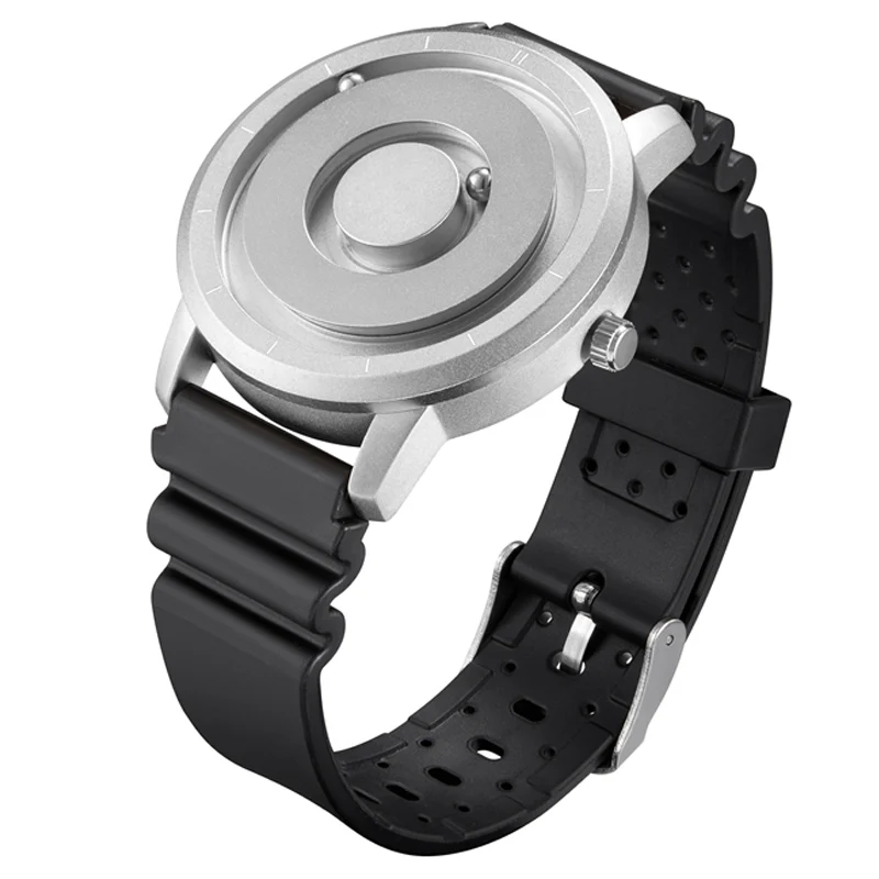 Silver Black Reloj Креативные Часы, синие, розовые, золотые, черные, серебристые, магнитные, металлические многонациональные часы, мужской модный резиновый для спортивных часов, мужские часы - Цвет: Silver Black Reloj