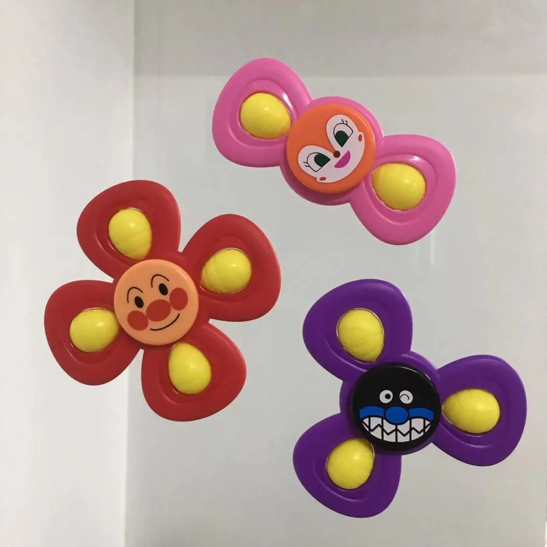 

3PC/Set Baby Suction Cup Rotating Toy Spinning Top Baby Bathroom Bath Water Playing Educational Fingertip Touch Sensory Kid Toys