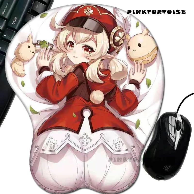

PINKTORTOISE Anime Klee Mousepad Creative Anime 3D Klee Sexy Chest Silicone MousePad Wrist Rest Support Drop Shipping