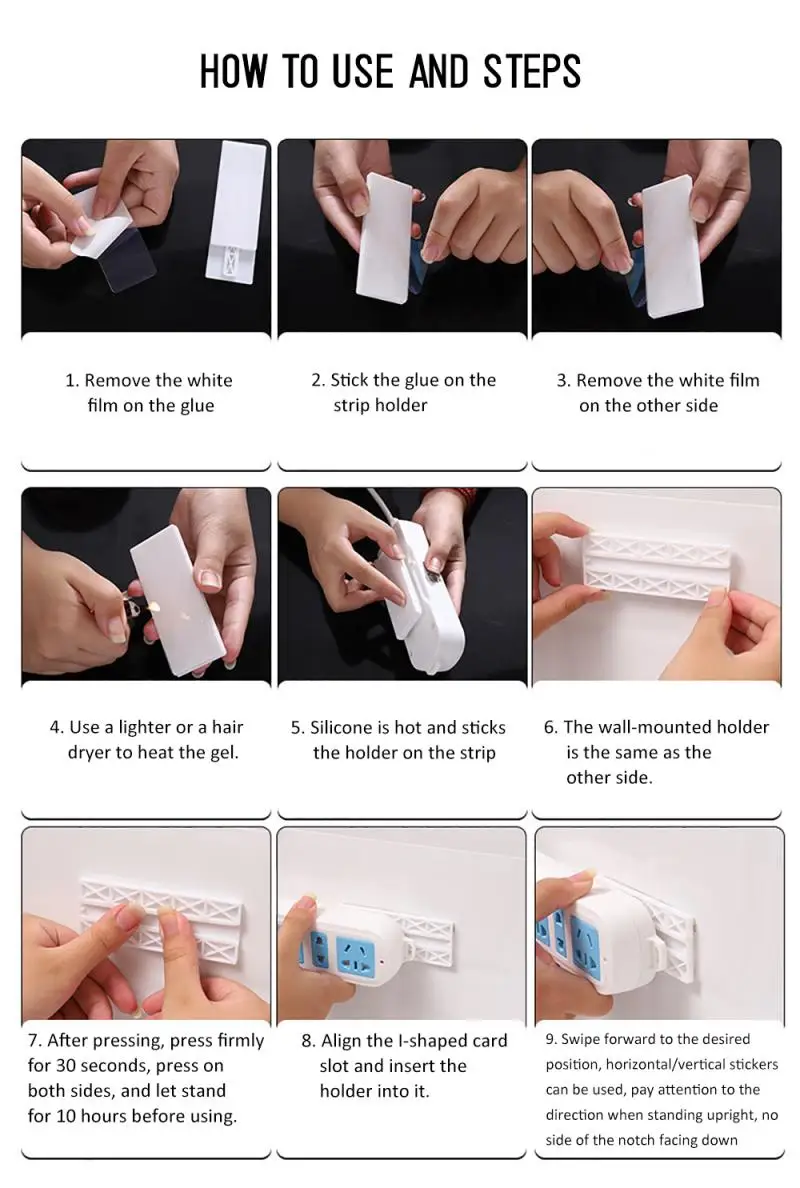 Бесшовная наклейка без отверстий настенный фиксатор панель питания кронштейн