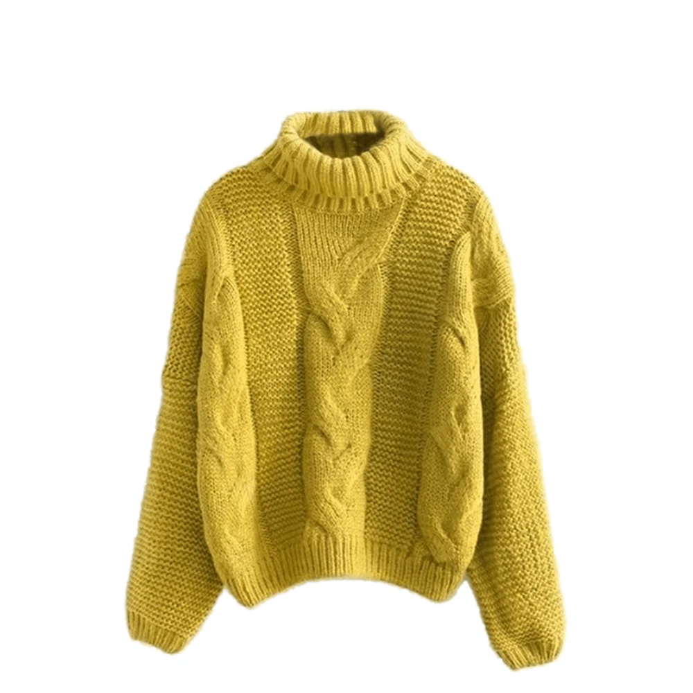 2019 Turtleneck Sweater Women Pullover High Elasticity Knitted Ribbed Slim Jumper Autumn Winter Basic Female | Женская одежда