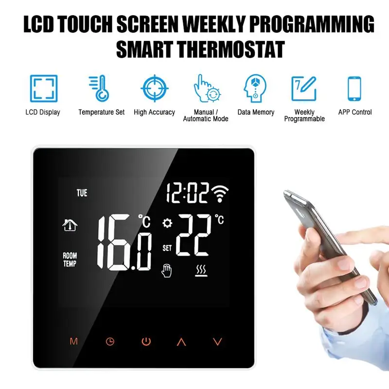 

WiFi Smart Thermostat LCD Display Touch Screen for Water/Electric floor Heating Water/Gas Boile Temperature Remote Controlle