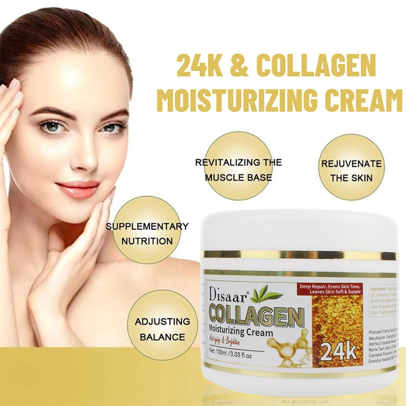 

100ML 24K Collagen Firming Face Cream Lifting Neck Anti-Aging Remove Wrinkles Night Day Moisturizer Whitening Facial Skin Care