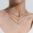Ожерелье с подвеской глаз дьявола, многослойное ожерелье с разноцветным этническим гиперболом в богемном стиле, трендовая бижутерия 2022, оптовая продажа, аксессуары для женщин