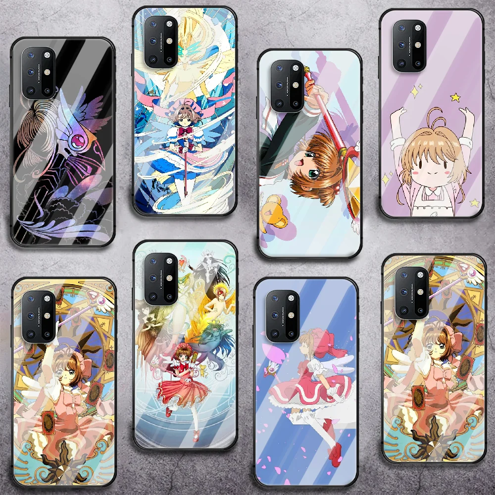 

Anime Cardcaptor Sakura Phone Tempered Glass Case Cover For Oneplus 5 6 7 8 9 Nord T Pro Luxury Waterproof 3D