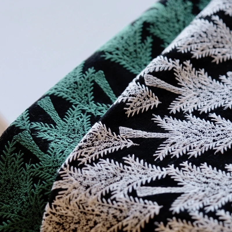 

Ткани с трехмерной вышивкой из сосны, ткань «сделай сам» из хлопка и льна с рисунком леса, ткань для диванной подушки в японском стиле