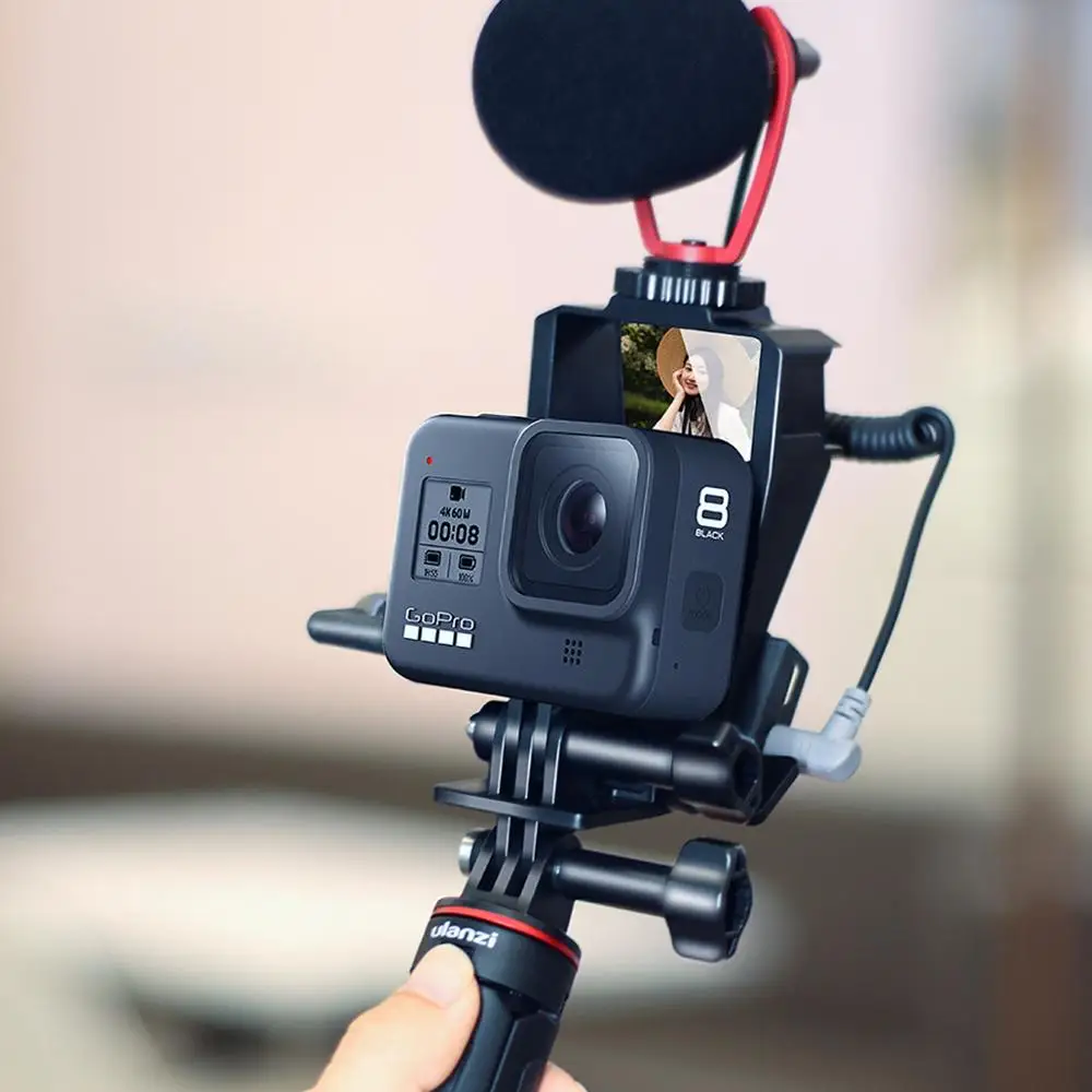Универсальная зеркальная подставка Ulanzi GP-5 Vlog с 3 холодными башмаками для GoPro 5/6/7/8