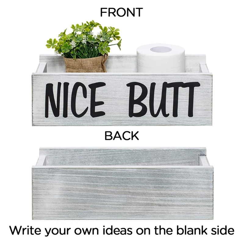 

Nice Butt Bathroom Decor Box Funny Toilet Paper Storage Organizer Holder Rustic