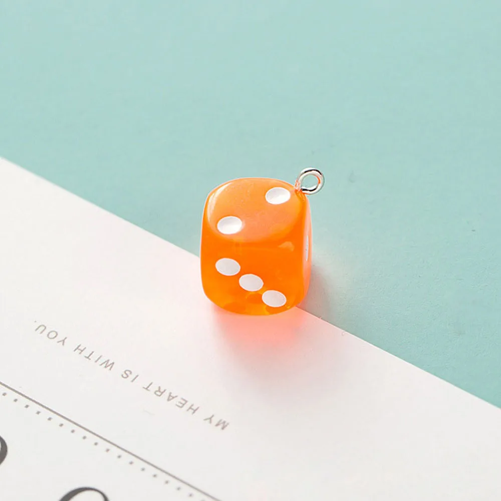 orange 10 шт./лот полимер для поделок Сделай Сам Серьги Подвески миниатюрные фигурки прозрачные кости Смола Кабошон изготовление аксессуаров амулеты 14 мм - Окраска металла: orange