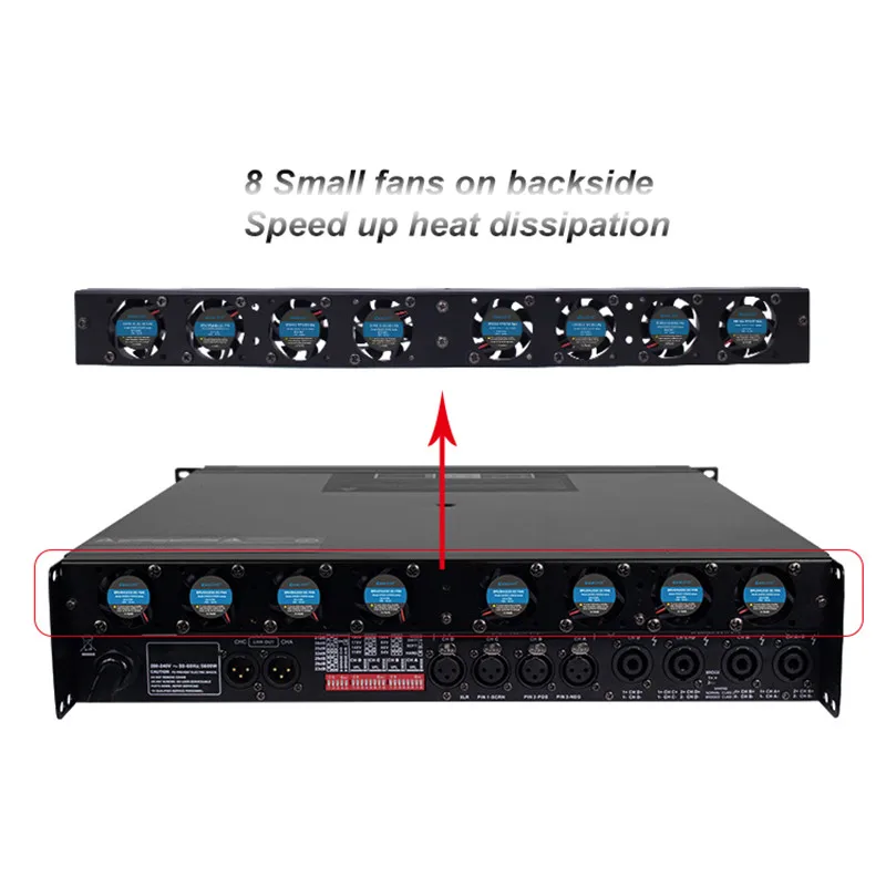 Профессиональный усилитель мощности 4x2200watts высококачественный переключатель