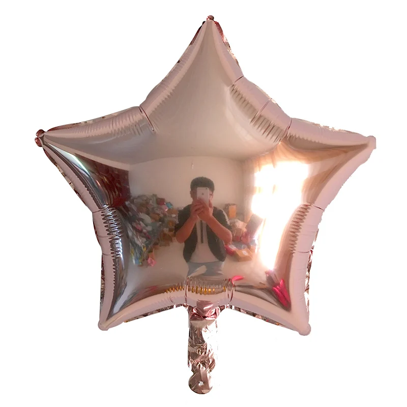 6 шт. детский душ Globos 18 дюймов Белый розовое золото Звездные гелиевые фольгированные шары день рождения девочки мальчика 1st вечерние Принадлежности Декор чистый цвет - Цвет: Шоколад