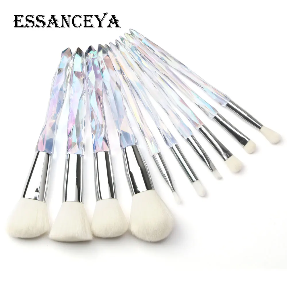 10 pcs ESSANCEYA, 5/10 шт, набор профессиональных кистей для макияжа, красочные кисти для макияжа с бриллиантами, основа для макияжа, тени для век, косметические инструменты - Handle Color: 10 pcs