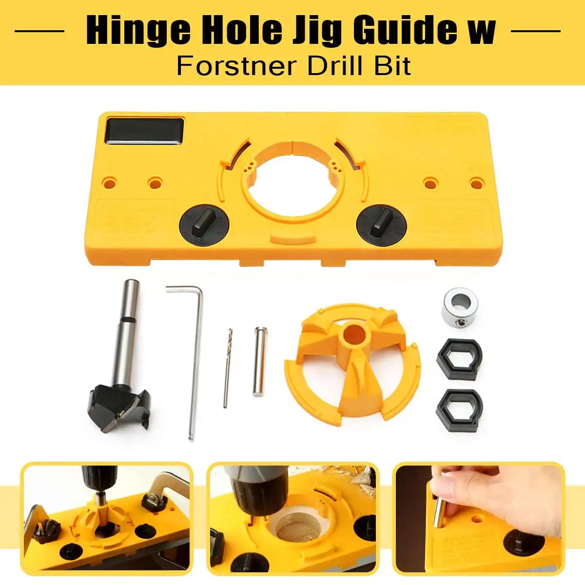 

Quick Wood Cup Style Hinge Jig ABS Plastic Handheld Pocket Hole Jig System 35mm Drill Bit Hole Puncher For Carpentry Dowel Joint