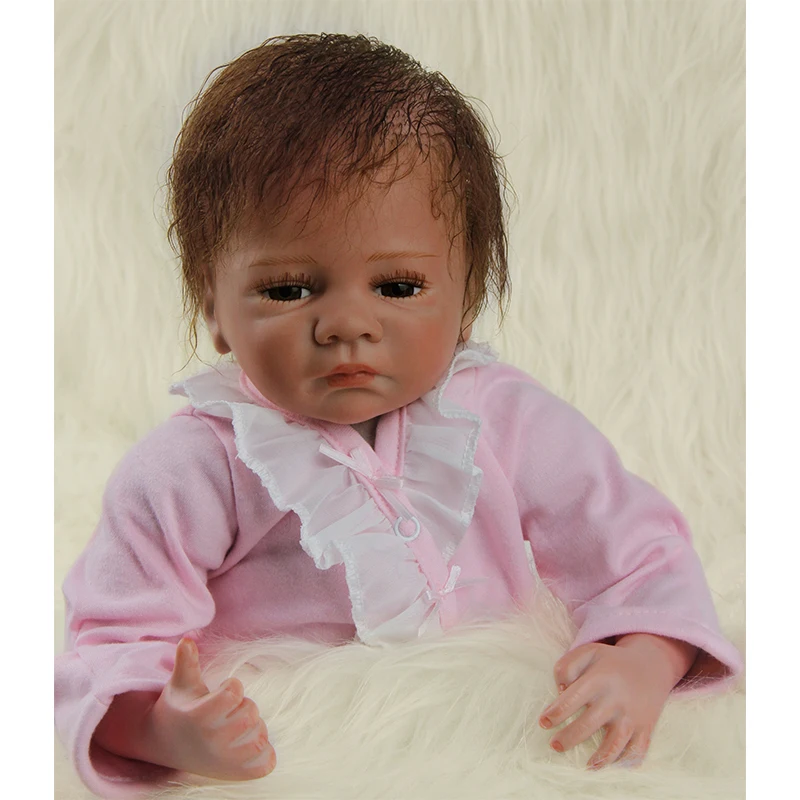 Bebe Reborn Baby Doll 50 Cm 20 Inch Vinyl Silicone Realistic Girl With Open Eyes Soft Cloth Mohair Hair Toy Fashion Gift |