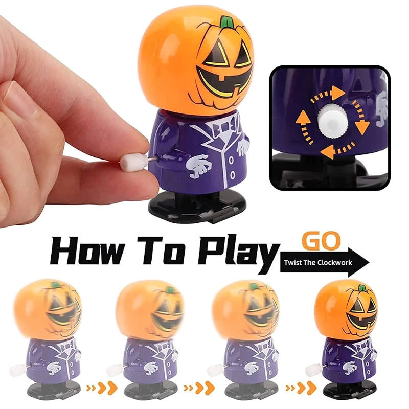 

50LE 18 Pieces Fine Plastic Wind-up Toy Cute Ghost Shaped Kids Holiday Birthday Gift Cute Halloween Supplies