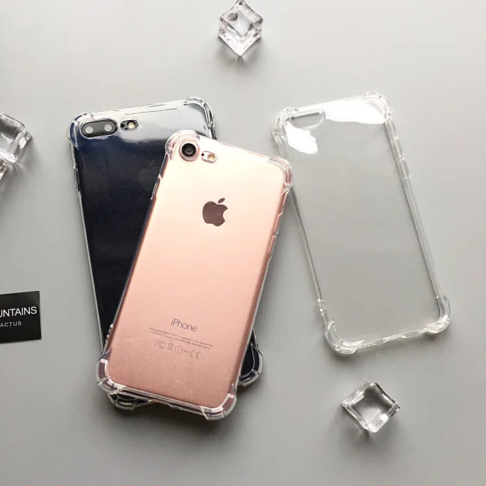 Прозрачный мягкий чехол из ТПУ для iphone 11 Pro Max 5 5s 6s 6 7 8 Plus X XR XS противоударный