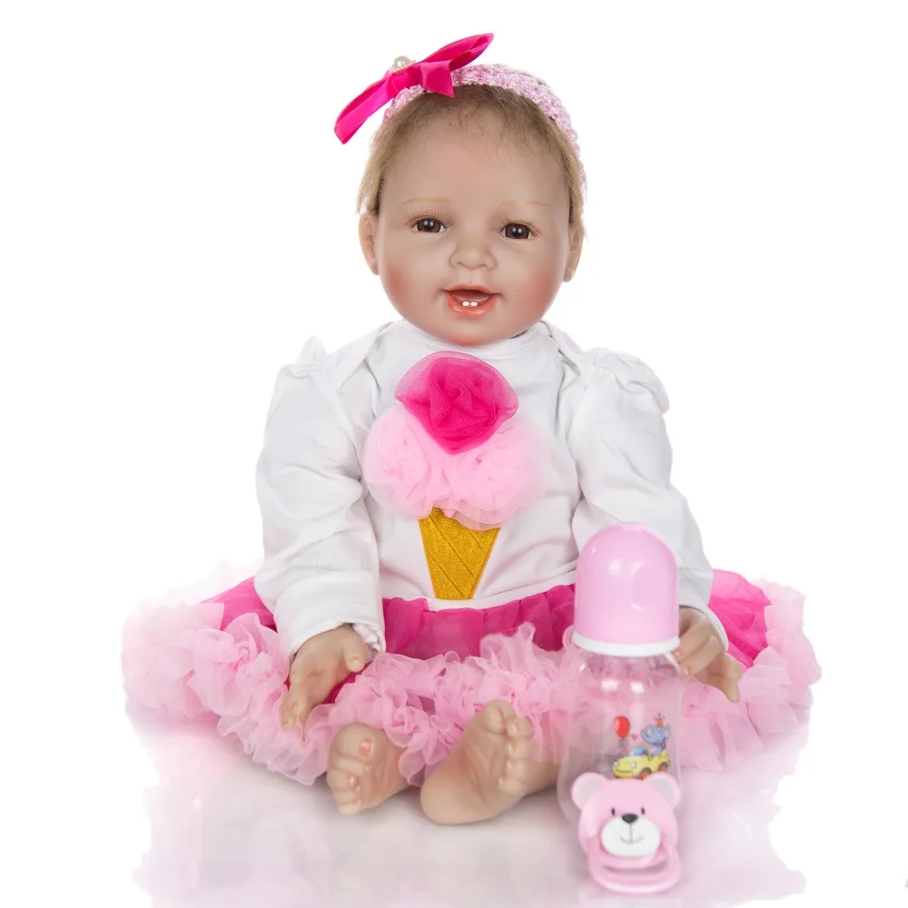 55 см Реалистичная жизнь как Новорожденный ребенок Реборн силиконовая кукла