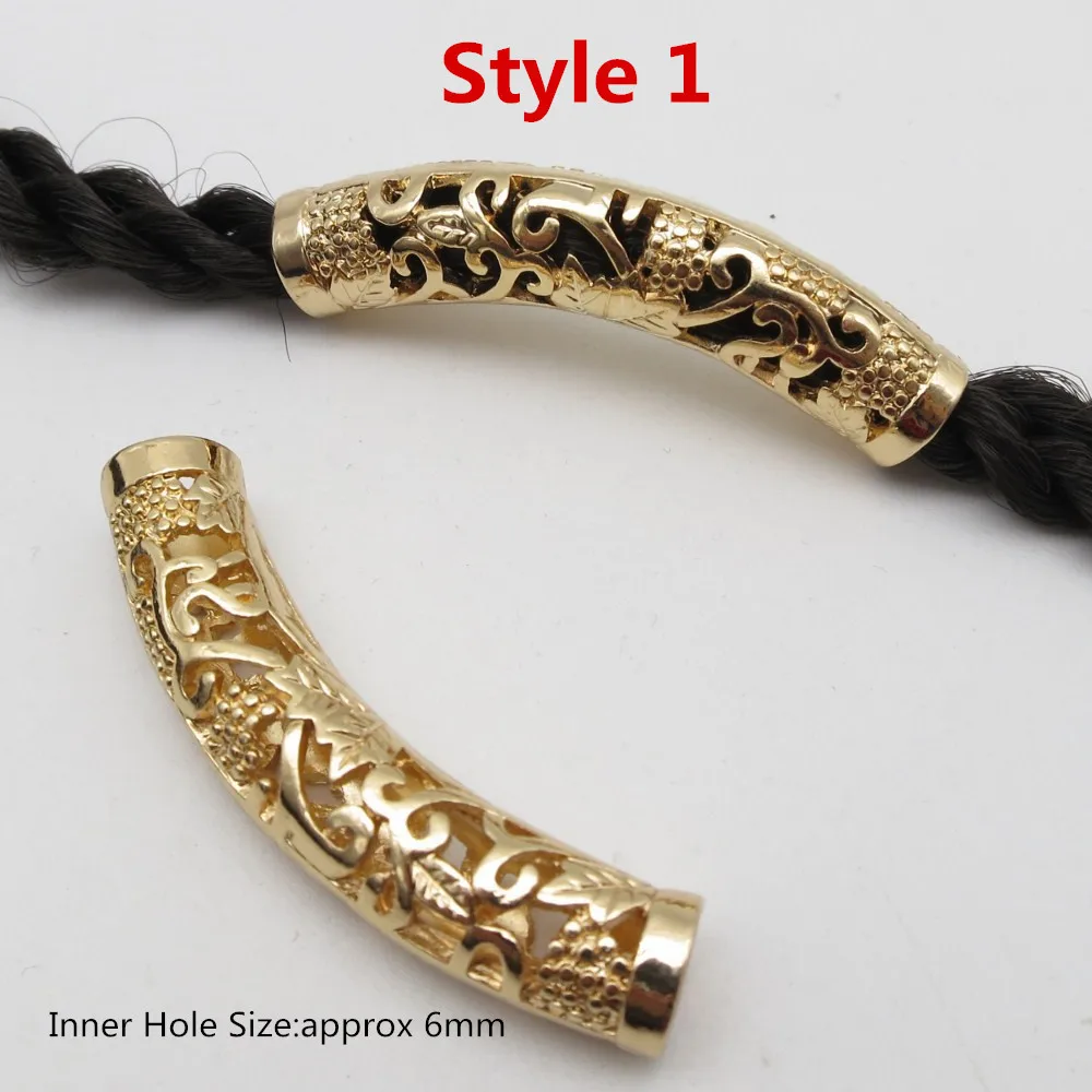 1 шт./2 шт. золотистые металлические длинные волосы оплетка страх Дред бусины