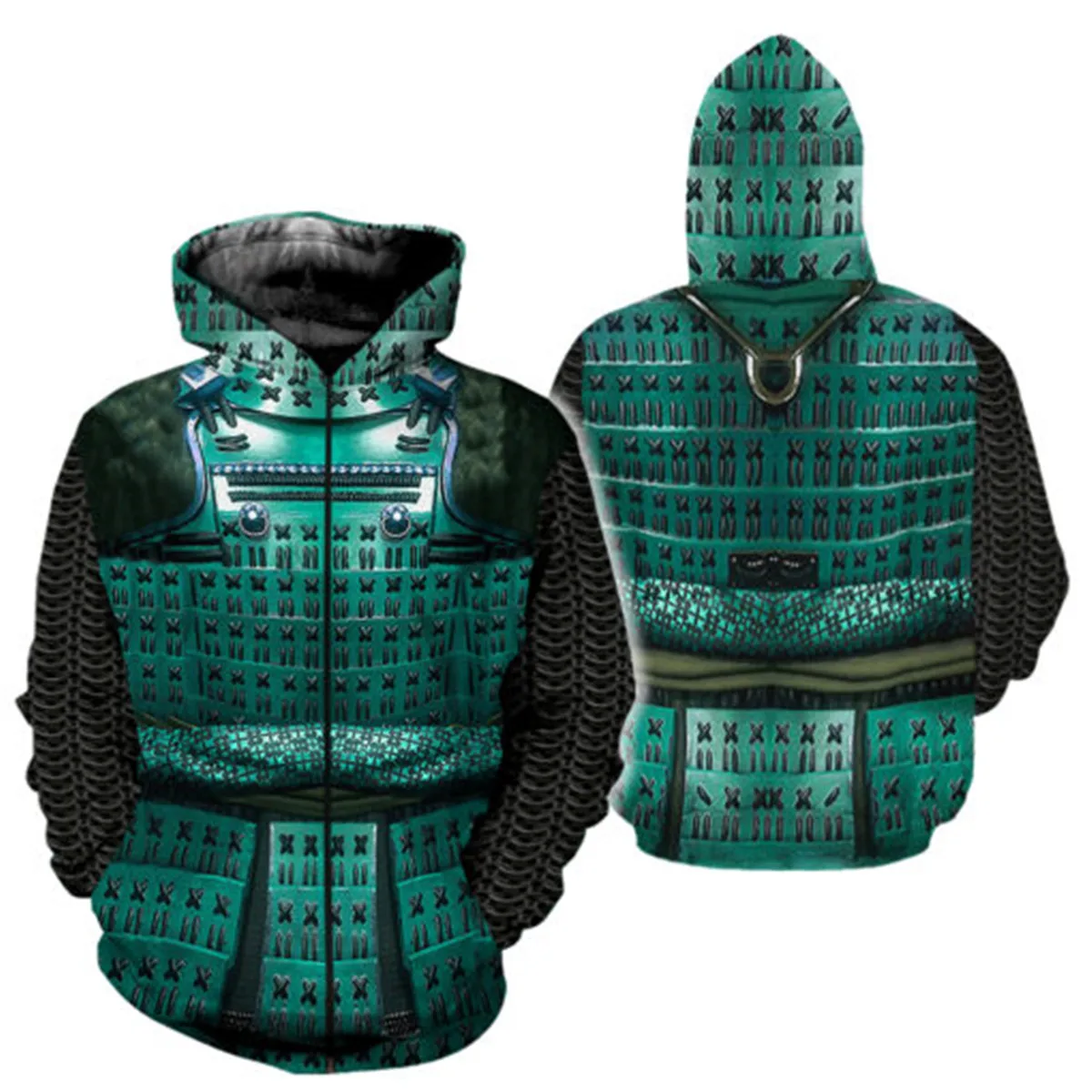Creen Armor Samurai новая мода с длинным рукавом принтом 3 дюйма на молнии толстовки
