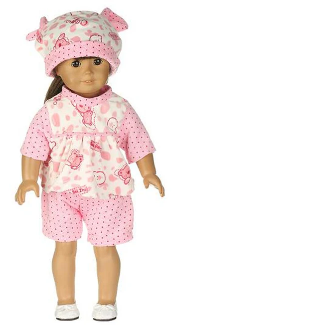 18-дюймовая кукольная одежда для девочек розовая синяя с шапкой штаны 45 см Детская