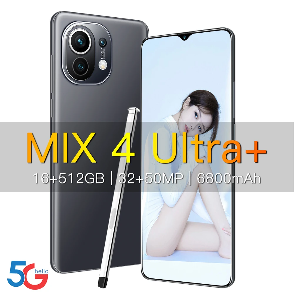 

MIX 4 Ultra 6.7 Inch Smartphone 16+512GB Global Version Android Mobile Phones 6800mah Support Google WIFI 5G Network Cell Phone