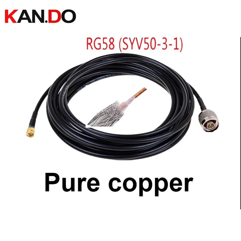 

5-50 Meters 50Ohm CATV Transmission Wire With Connector Sma Lower Loss Pure Copper RG58 50-3 Coaxial Cable For 4G 5G Transfer