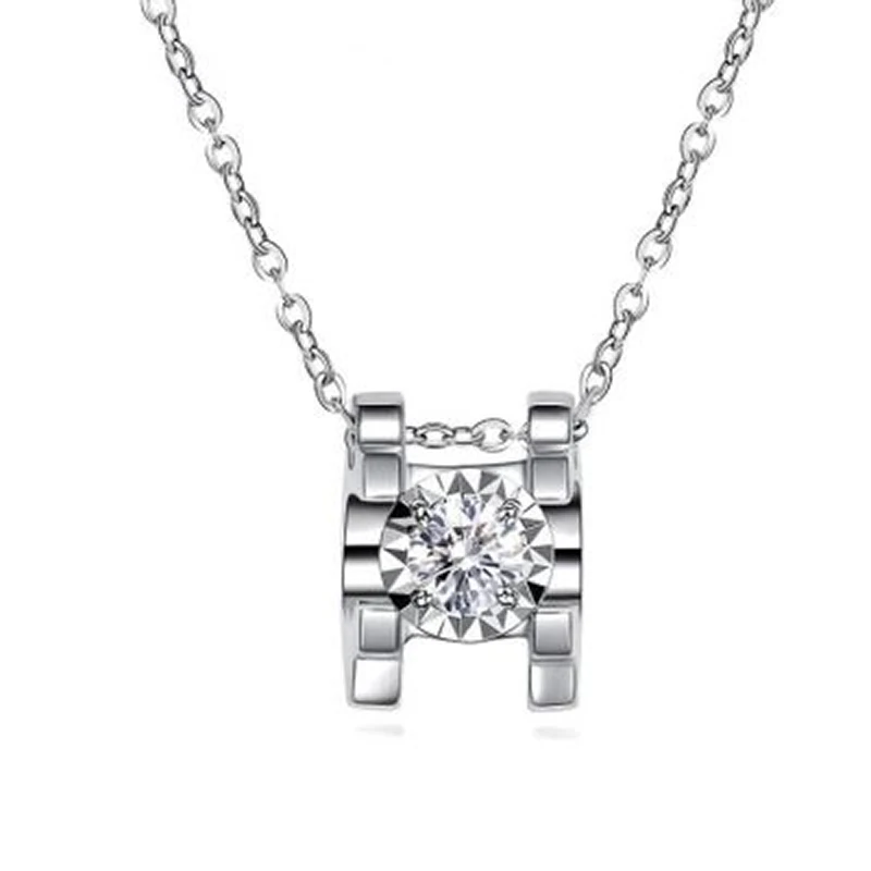 

S925 Silver Love Tauren Bag Inlaid With White Zirconium Drill Women's Clavicle Chain Trend Jewelry Fashion Accessories Necklace
